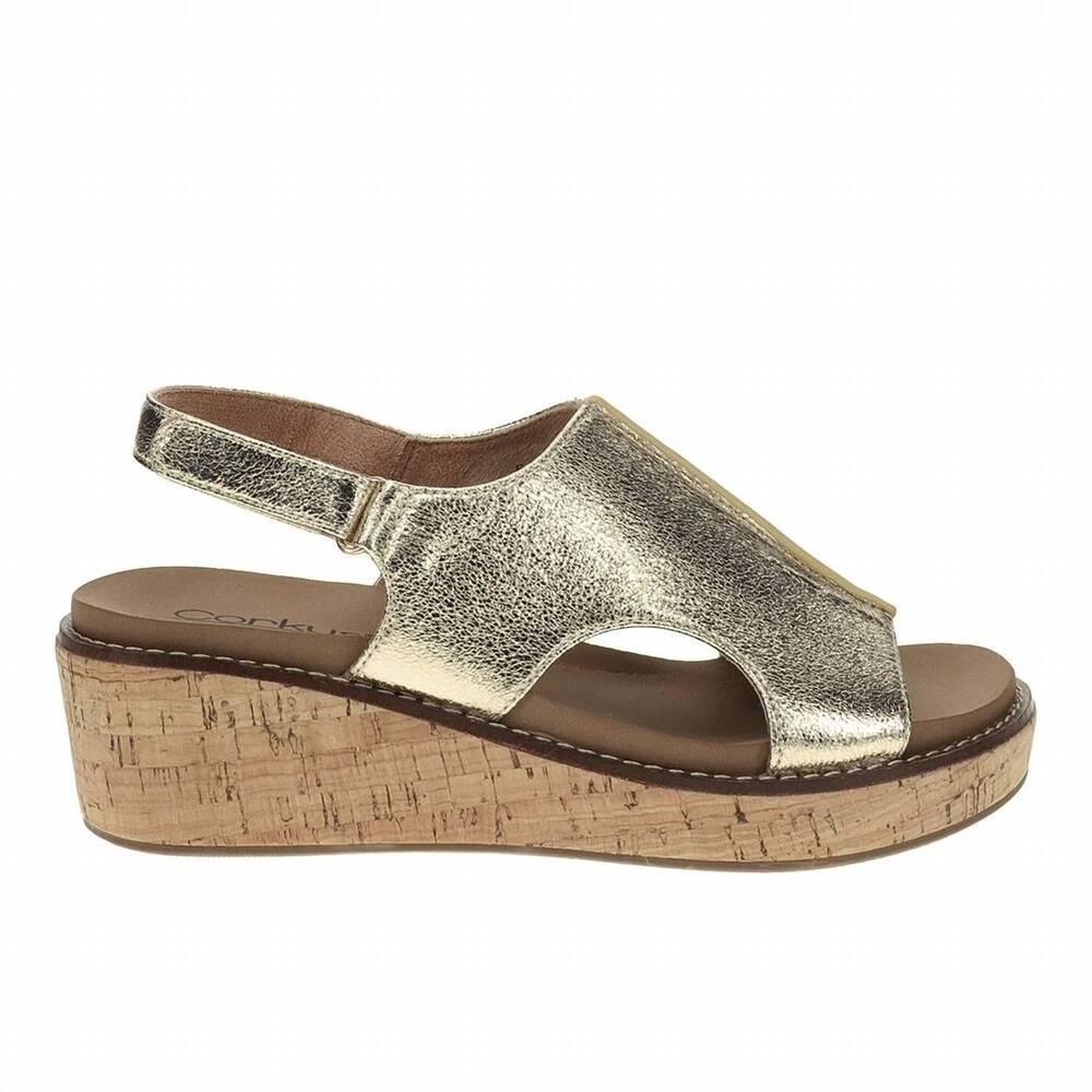 NEW CORKYS FOOTWEAR women's volta crinkle sandal in gold